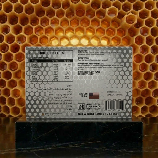 Sobres de miel natural – 12 paquetes x 20 gramos